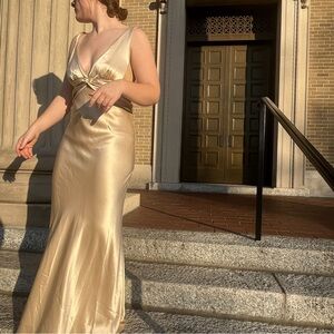 ABS COLLECTION by ALLEN SCHWARTZ~ Gorgeous Gold Open Back Gown ~ Size 12